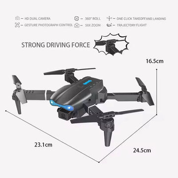 Dronă Pliabilă Frize Falcon Q-DM700 cu Cameră FPV 1080P, Evitare Obstacole, Telecomandă 2,4 GHz și Lumini LED