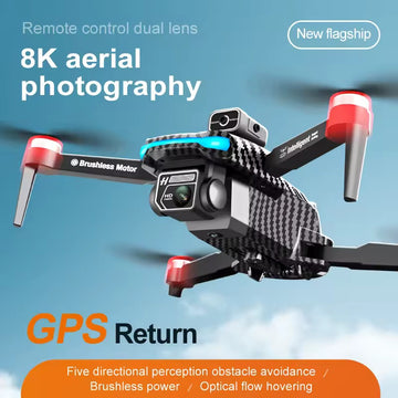Dronă Frize GST08 cu GPS, Cameră Duală 4K HD, Telecomandă cu 6 Canale, Control prin Telefon și Lumini LED
