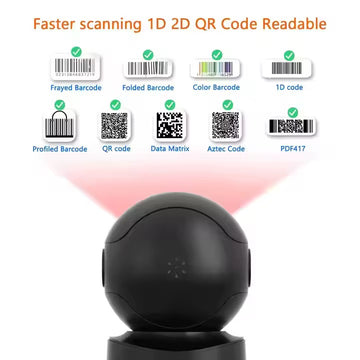 Scanner Coduri de Bare și QR Frize Q-SM5, 1D/2D, USB cu Fir, Scanare Automată de pe Hârtie și Ecran