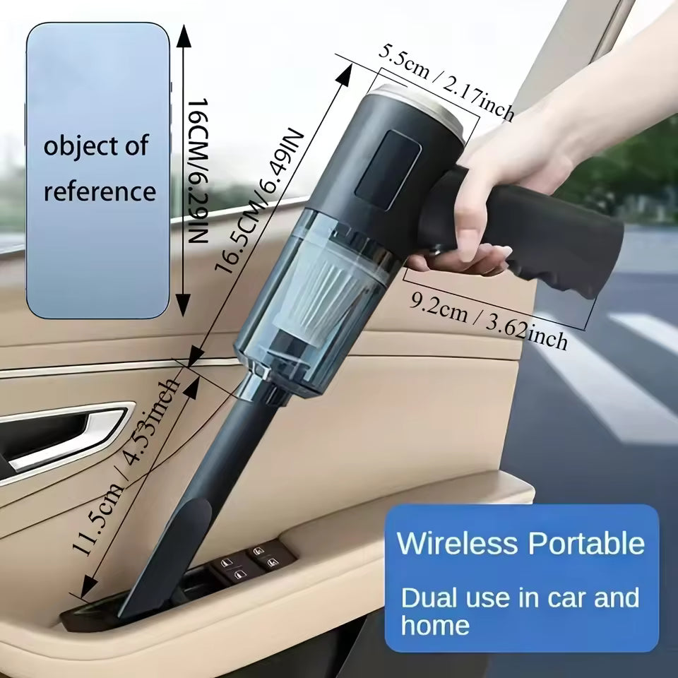 Aspirator Auto Portabil Fără Fir 120W, Putere de Aspirare 5500Pa, USB Type-C, Filtru HEPA Lavabil, pentru Mașină și Casă