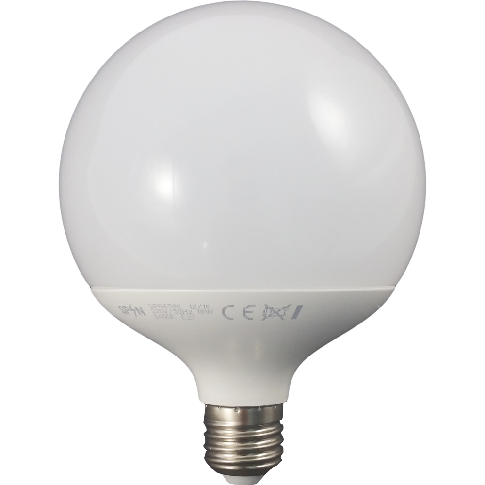 Led izzó E27, modell G120, 18W=200W, 6400K, hideg fény, 1800Lm