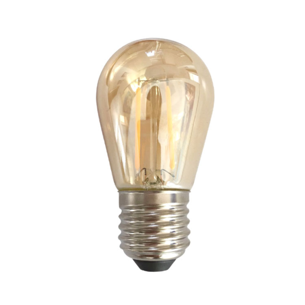 Borostyánsárga LED izzólámpa E27/2W/200LM/2500K ST45