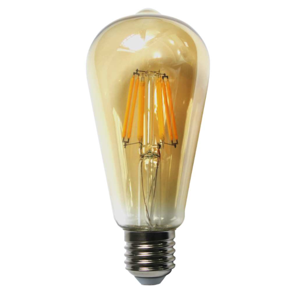 Borostyánsárga LED izzólámpa E27/2W/240LM/2500K ST58
