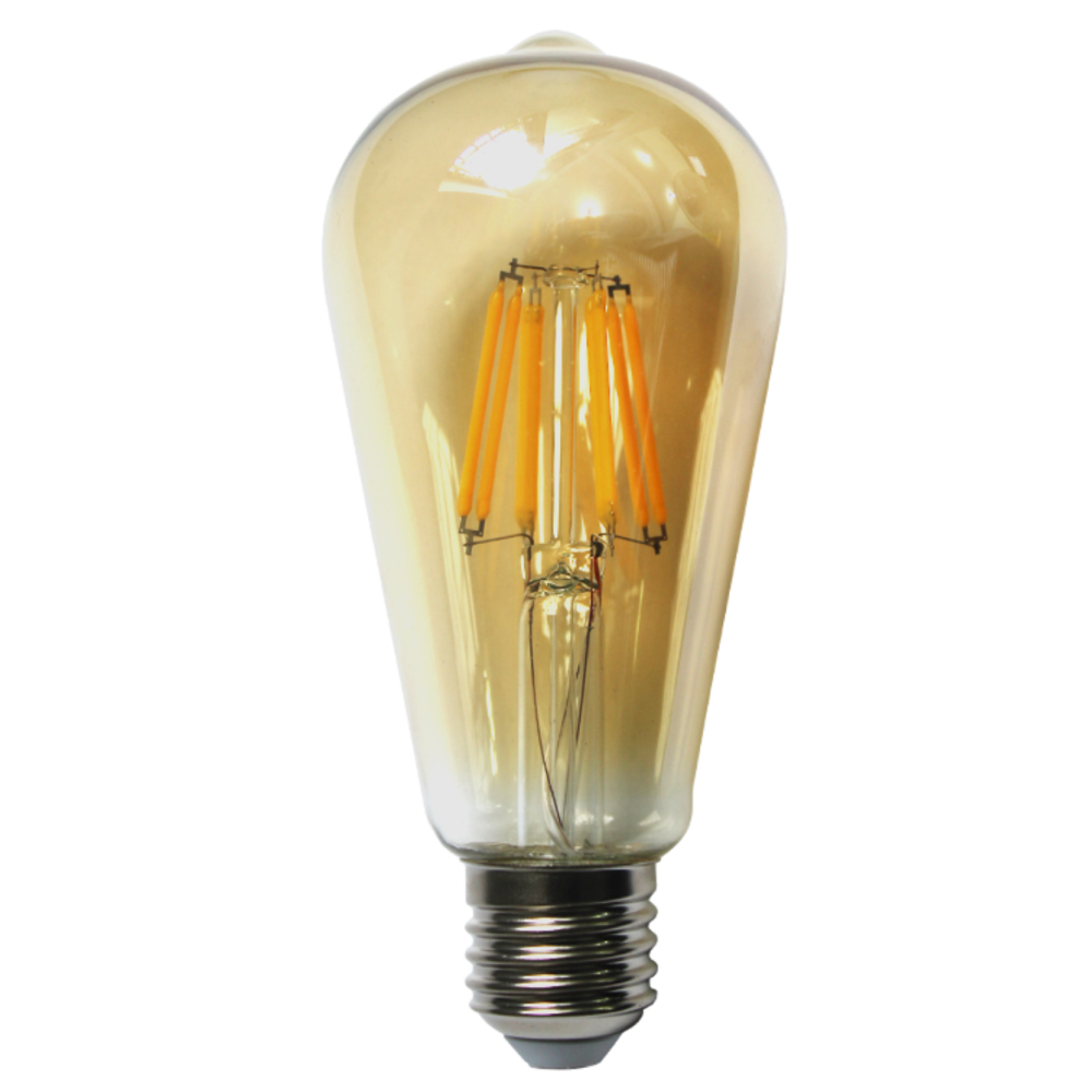 Borostyánsárga LED izzólámpa E27/8W/800LM/2500K ST64