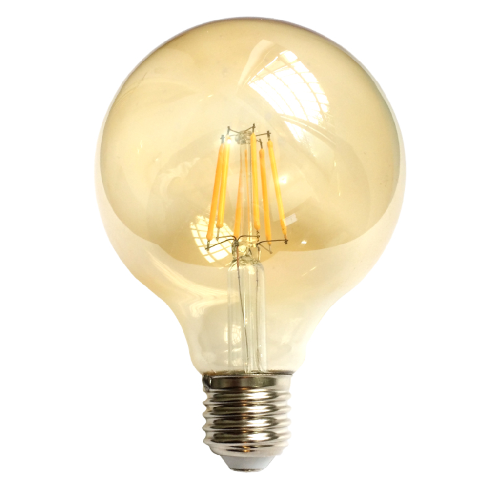 Borostyánsárga LED izzólámpa E27/8W/800LM/2500K G125