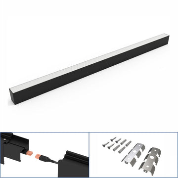 Összekapcsolható lineáris LED ház, 20W, 5000K, fekete