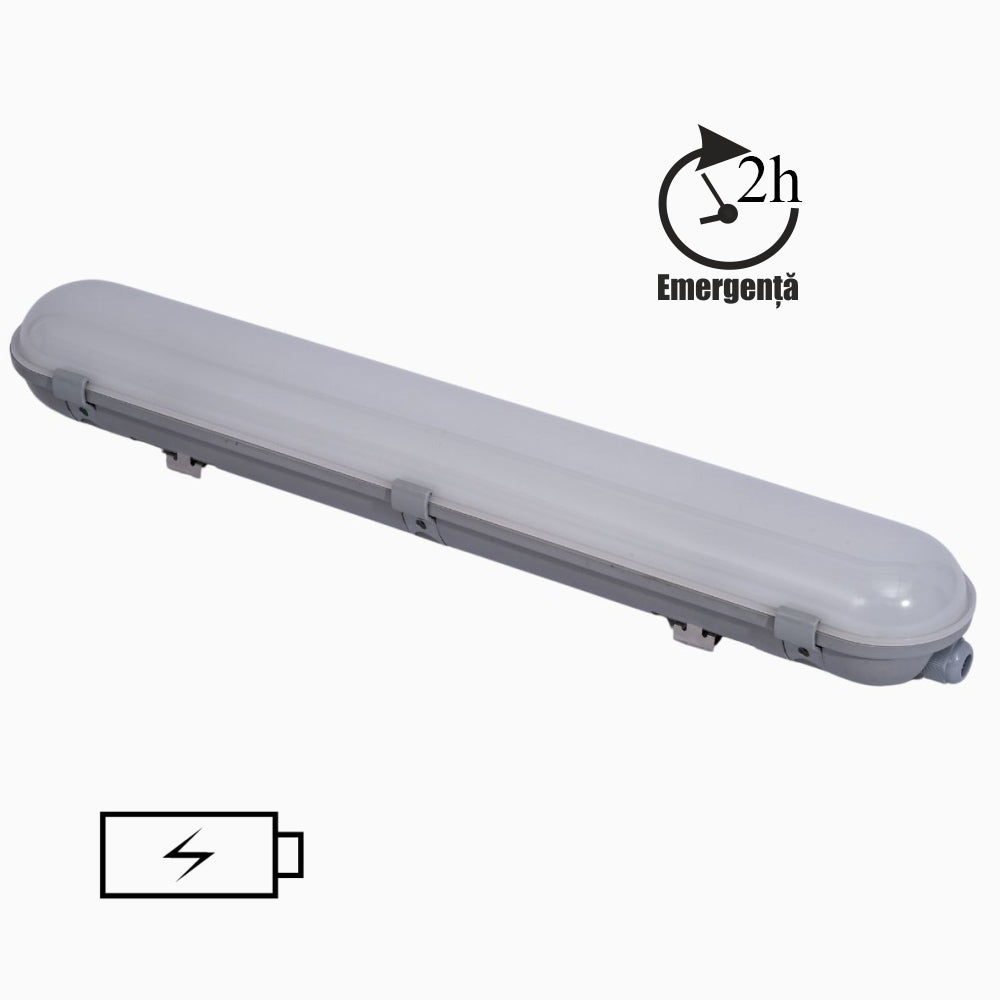 Corp LED IP65 cu Lumină Rece 20W 220V - Kit de Urgență 2h și Dimensiune 600mm pentru Iluminat Exterior și Spații Umede