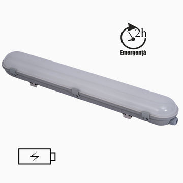 Corp LED IP65 cu Lumină Rece 40W, 1200mm și Kit de Urgență de 2h – Iluminat pentru Spații Interioare și Exterioare