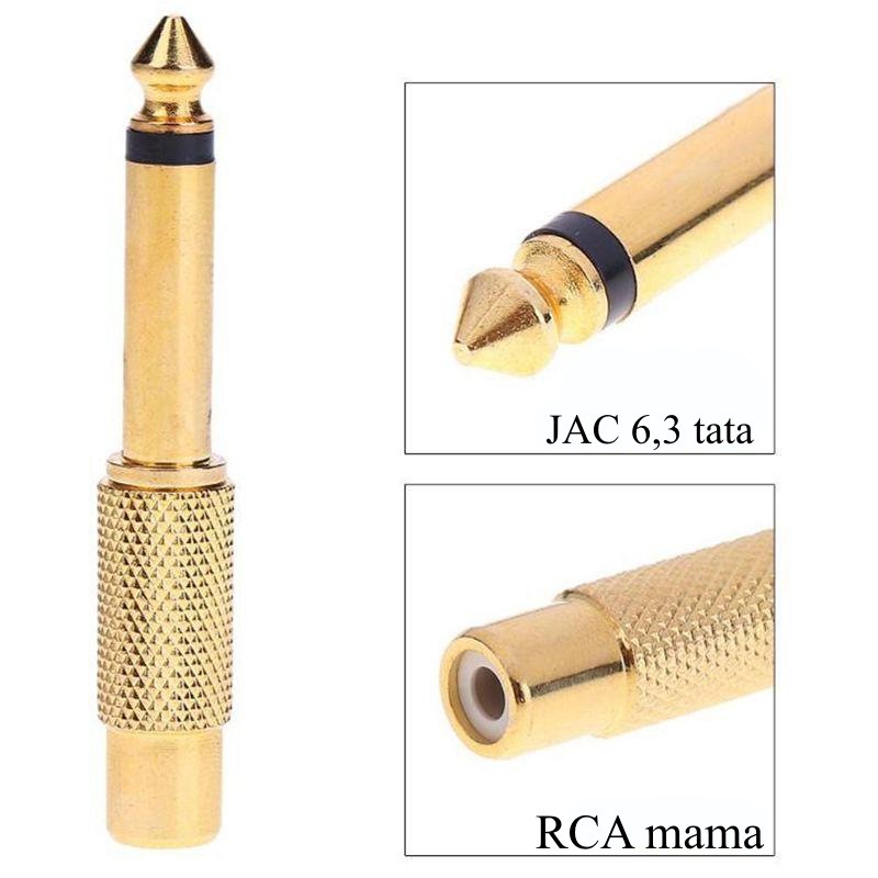 Adaptor Jack 6,3 Tata mo-RCA Mama, Auriu - Frize