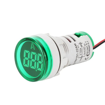 Ampermetru Digital Verde de Panou 220V / Ø 22mm