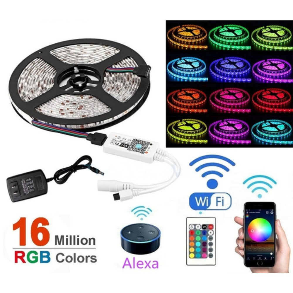 RGB LED szalagkészlet távirányítóval+WI-FI 60 LED/m 10W/m 12V IP20