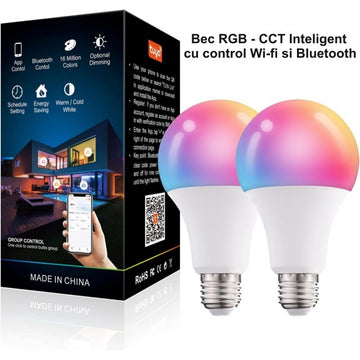 RGBW-CCT Smart E27 izzó Bluetooth-val - WiFi és APP