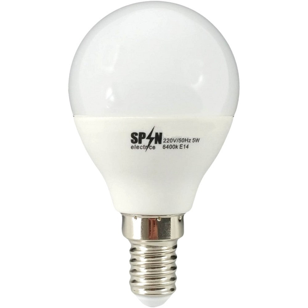 Bl Led Spheric E14 izzó, G45 gömbmodell, 3W=25W, 6400K, hideg fény