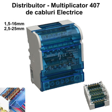 Elektromos elosztó blokk 407 - 125A / 500V 1,5-16mm / 2,5-25mm