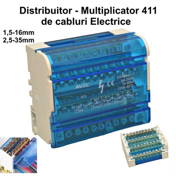 Elektromos elosztó blokk 411 - 125A / 500V 1,5-25mm / 2,5-35mm