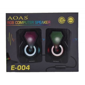 Számítógépes hangszórók RGB LED-ekkel és USB E-004-gyel
