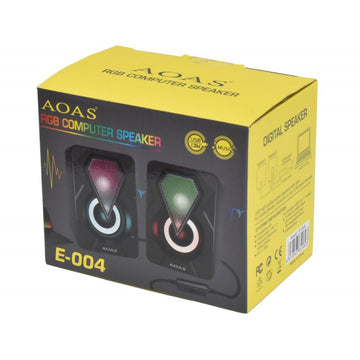 Számítógépes hangszórók RGB LED-ekkel és USB E-004-gyel