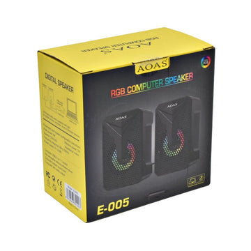 Számítógépes hangszórók RGB LED-ekkel és USB E-005-tel