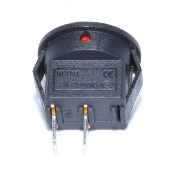 Buton Mini Rosu cu Led 12 x 20mm, 3A-220V