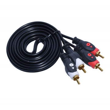 Kábel 2RCA dugó-2RCA dugó, piros/fekete 1,5 m Q