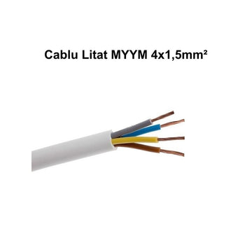Cablu Electric Litat 4x1mm² Alb MYYM – Conductor pentru Instalatii Electrice, 100ml