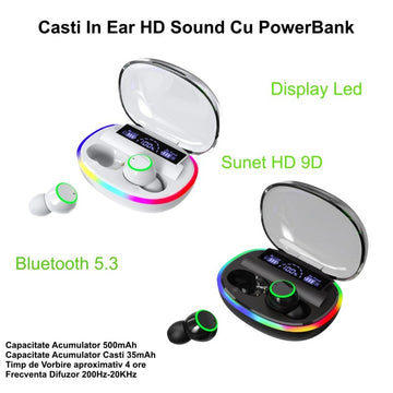 HD Sound TWS vezeték nélküli fejhallgató Power Bankkal és LED kijelzővel / BT-36