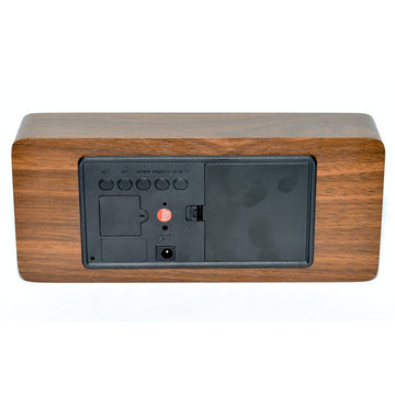 Ceas Mare din Lemn cu LED Roșu 21x9x4,8cm – Design Elegant în Culoare Maro pentru Birou sau Spații Comerciale