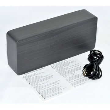 Ceas Mare din Lemn Negru cu LED Roșu 21x9x4,8cm – Afișaj Modern pentru Birou sau Spații Comerciale
