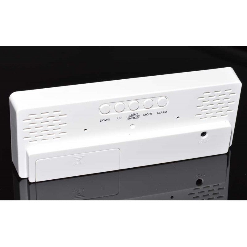 Ceas Alb Oglinda cu Lumina LED Verde, GH-0712L - Frize