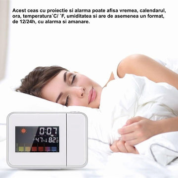 Óra vetítéssel és hőmérővel 8190 fehér