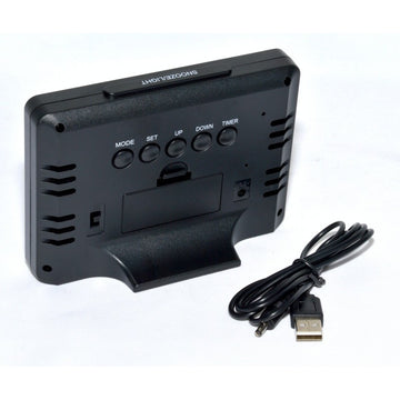 Ceas Electronic LCD GH-2000WJ Negru – Afișaj Clar pentru Birou, Casă sau Utilizare Personală