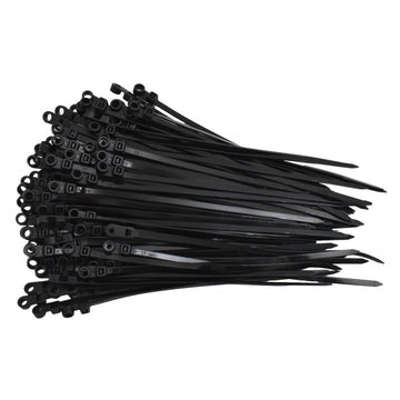 Colier de Plastic Negru 5 x 200mm cu Cap Montabil – Set de 100b pentru Organizarea Cablurilor și Ușurința Instalării