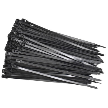 Colier Reutilizabil din Plastic Negru 5x200mm – Set de 100 Bucăți pentru Organizare Cablu, Birou sau Acasă