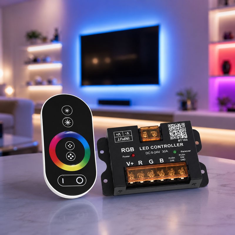 Controler LED RGB Bluetooth 5-24V 30A BT103 – Controller pentru Bandă LED RGB cu Control din Telefon