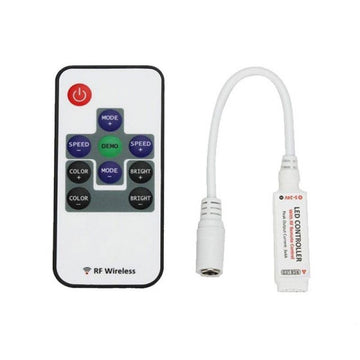 Mini Controller pentru Bandă LED 12V, 72W, 6A cu Telecomandă RF 10 Taste – Control Simplu pentru Iluminat Interior sau Exterior
