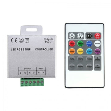 Controller Banda LED RGB 12V 360W cu Telecomandă IR 24 Taste – Control Avansat pentru Iluminat Ambient în Spații Interioare și Exterioare