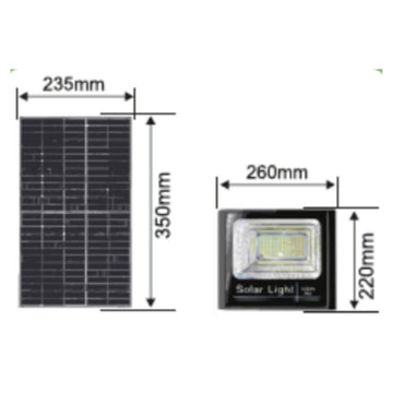 Proiector Solar Monocristalin 100W cu Telecomandă - Iluminare LED 6500K pentru Grădină, Terasă sau Spații Exterioare