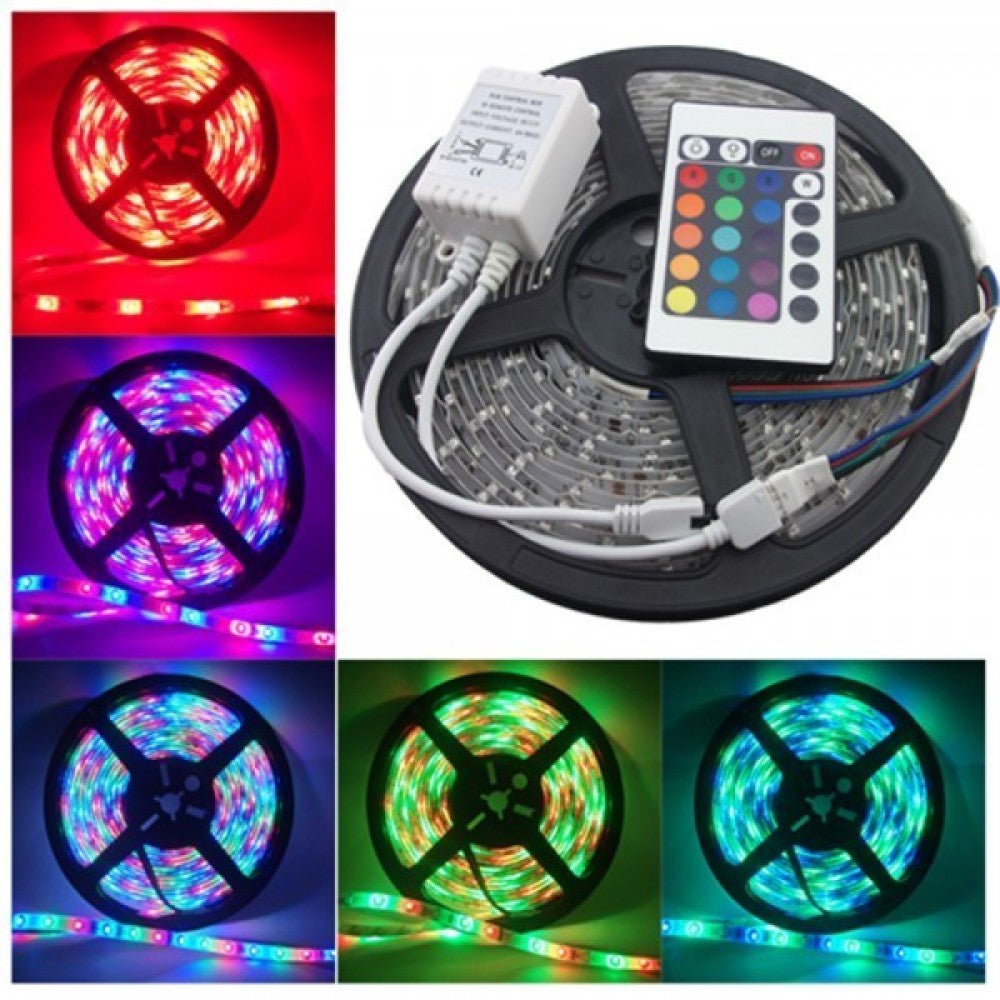 LED szalag 12V Rgb, 14,4W/m, IP20 60Led/m, 5050 Távirányítóval