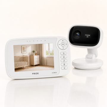 Video Baby Monitor Frize Q-A009, Cameră 4K HDR, Ecran Color 4,5”, Vedere Nocturnă, Audio Bidirecțional și Temperatură