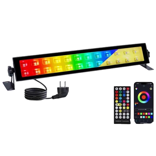Intelligens RGBCW LED projektor, Alkalmazás, Beltéri/Kültéri, Vízálló, Internetes telefon vezérlés, Távirányító, Fény programozási mód, 48W, Fekete