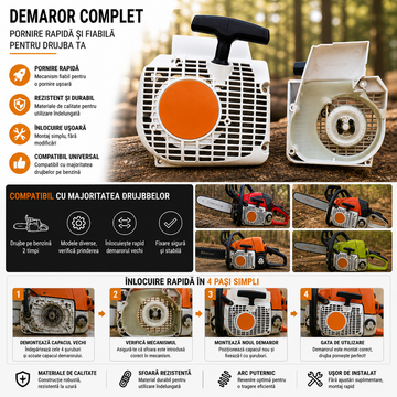 Demaror pentru Drujbă Stihl MS250 – Compatibil cu Modelele 4500-5200, Piese de Schimb pentru Întreținerea Echipamentelor de Tăiere