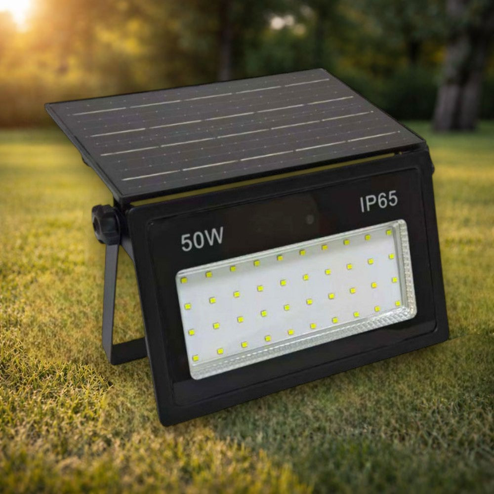 Proiector Solar LED 50W, 700lm, 6500K, IP65, 235x140x48mm