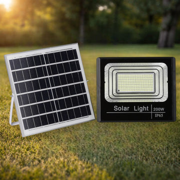 Proiector LED cu Panou Solar Monocristalin, Telecomandă Inclusă