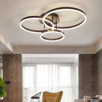 Lustră LED Dione, 85W, 4500lm, 3000K-6500K, Telecomandă, 200+300+400mm