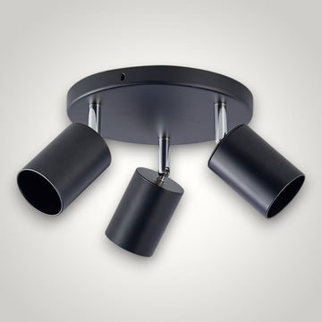 Spot Rotund Reglabil Negru, 3 x GU10, 200mm