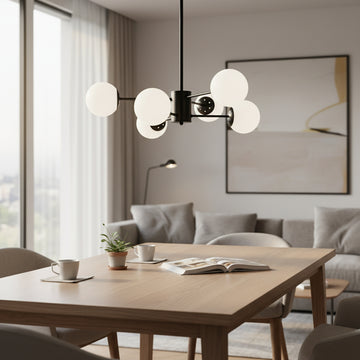 Lustră Cosmo Negru, 6xE27 60W, 600x680mm