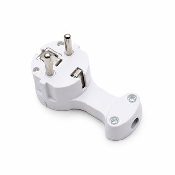 Stecher Schuko 16A 250V Alb, Profil Redus cu Inel Tragere