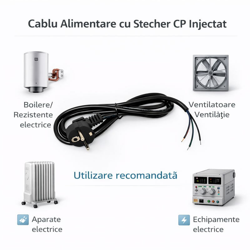 Cablu Alimentare Schuko 3x0.75mm² 300/500V, Lungime 1.4m, Negru