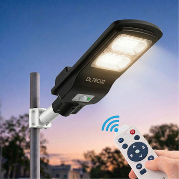 Corp Stradal LED cu Panou Solar Monocristalin Integrat, Telecomandă