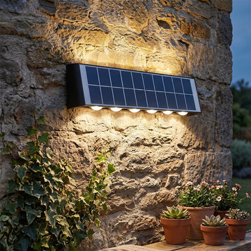 Aplica LED Exterior Solara 12W, IP65, 3000K, Senzor Lumina, Neagra